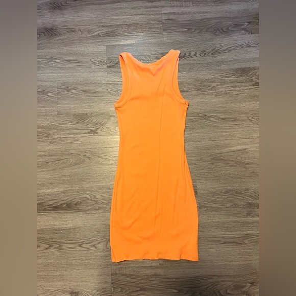 Orange Mini Ribbed Dress - Picture 2 of 3